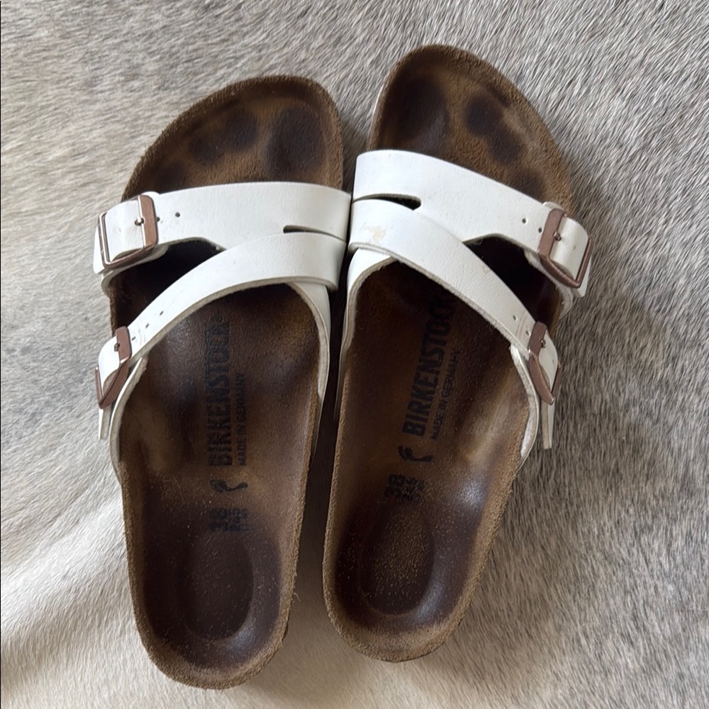 Birkenstock White Sandals with Adjustable Straps